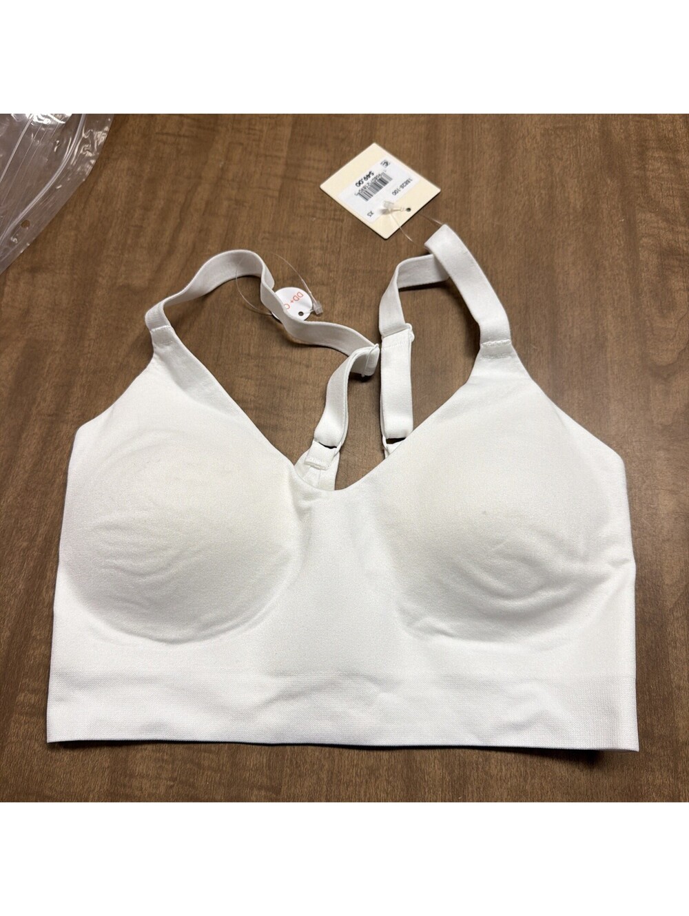 $49 True & Co Soft Form V-Neck Bralette White Sz XS Full Cup 18828 Plain Bonnet